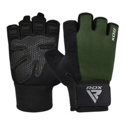 Рукавички для фітнесу RDX W1 Half Army Green Plus L (WGA-W1HA-L+)