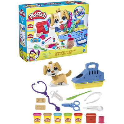 Набір для творчості Hasbro Play-Doh Прийом у ветеринара з пластиліном (F3639)