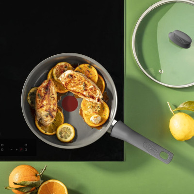 Сотейник Tefal Renewal, 24см, алюміній, бакеліт, скло, сірий (C4263243)