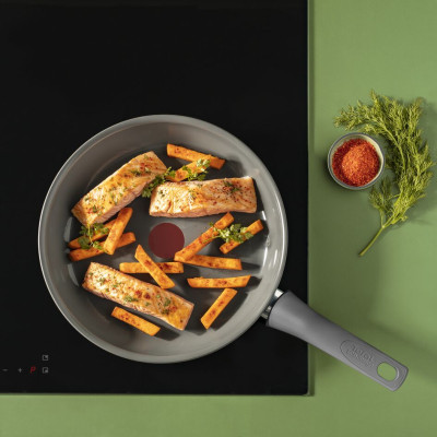 Сотейник Tefal Renewal, 24см, алюміній, бакеліт, скло, сірий (C4263243)