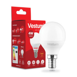 Лампочка Vestum G45 4W 3000K 220V E14 (1-VS-1208)