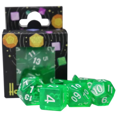 Набір кубиків для настільних ігор Games 7 Days Transparent 7 Dice Set - Green (g7dtran05)