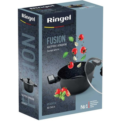 Каструля Ringel Fusion Black 4 л із кришкою (RG-2145-24)