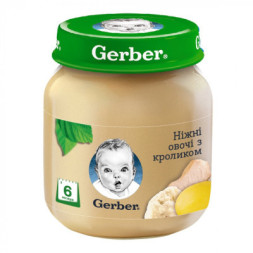 Дитяче пюре Gerber Кролик Ніжні овочі 130 г (7613036011259)