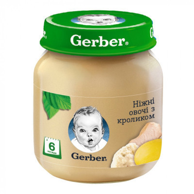 Дитяче пюре Gerber Кролик Ніжні овочі 130 г (7613036011259)