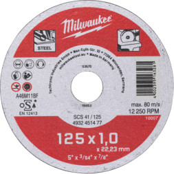 Круг відрізний Milwaukee по металу SCS 41/125х1, 125 мм (4932451477)