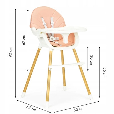 Стілець для годування Ecotoys 2 в 1 SMART Pink (HA-004 PINK)