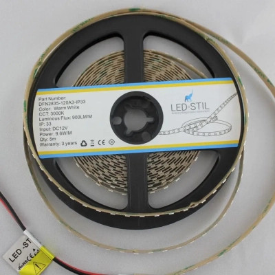 Світлодіодна стрічка LED-STIL 3000K 9,6 Вт/м 2835 120 діодів IP33 12 Вольт 900 lm (DFN2835-120A3-IP33)
