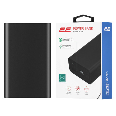 Батарея універсальна 2E 20000mAh, PD/65W, QC (2E-PB2014PD-BLACK)