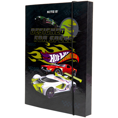 Папка для зошитів Kite В5 на гумці Hot Wheels, картон (HW23-210)