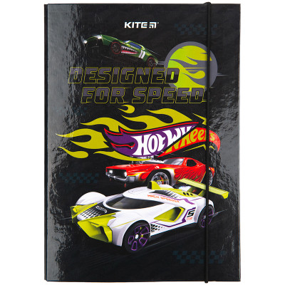 Папка для зошитів Kite В5 на гумці Hot Wheels, картон (HW23-210)