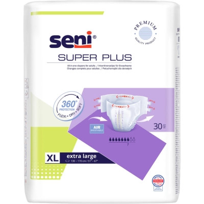 Підгузки для дорослих Seni Super Plus Extra Large 130-170см 30 шт (5900516803629)