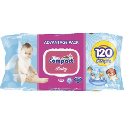Дитячі вологі серветки Ultra Compact Angels Baby 120 шт. з клапаном (8697420532789)