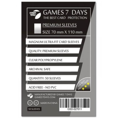 Протектор для карт Games7Days 70 х 110 мм, Magnum Ultra-Fit, 50 шт (PREMIUM) (GSD-027011)