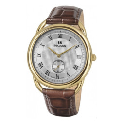 Наручний годинник Seculus 4483.2.1069 pvd-y, white dial, brown leather