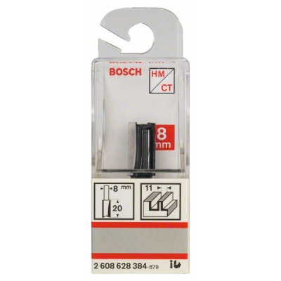 Фреза Bosch Professional пазова з двома лезами, Std, S8, D11, L20 (2.608.628.384)
