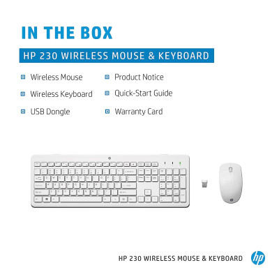 Комплект HP 230 Wireless UA White (3L1F0AA)