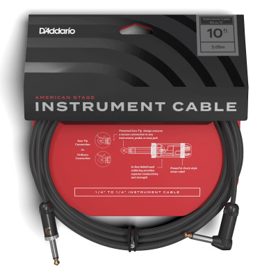 Інструментальний кабель D&#039;Addario American Stage, Right to Straight 3m (PW-AMSGRA-10)