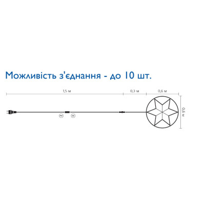 Гірлянда Delux Motif flash Star 60 х 60 см синій P44 EN (90012984)