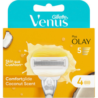 Змінні касети Gillette Venus ComfortGlide Olay З ароматом кокосу 4 шт. (7702018267651)