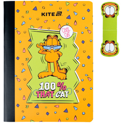 Блокнот Kite з магнітною закладкою Garfield А5, 60 аркушів, клітинка (GF25-192)