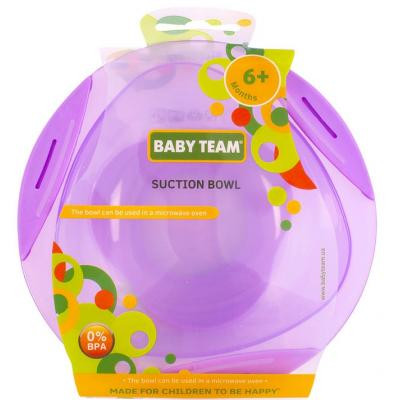 Набір дитячого посуду Baby Team Тарілка на присосці, 280 мл (6004_фіолетовий)