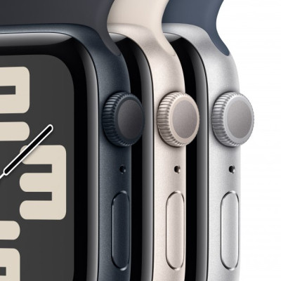 Смарт-годинник Apple Watch SE 2023 GPS 44mm Midnight Aluminium Case with Midnight Sport Band - M/L (MRE93QP/A)