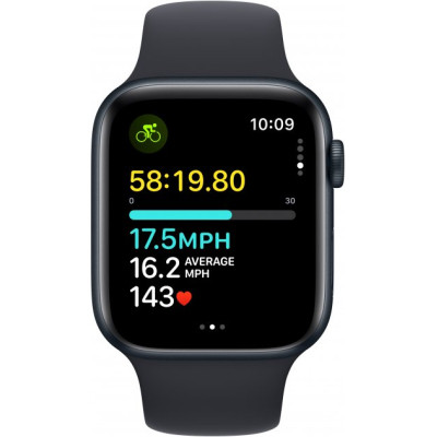Смарт-годинник Apple Watch SE 2023 GPS 44mm Midnight Aluminium Case with Midnight Sport Band - M/L (MRE93QP/A)