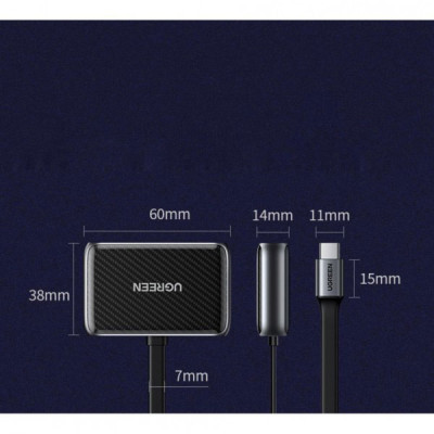 Перехідник USB2.0 to HDMI+VGA (HDMI 1.4b 3D/4K*2K30Hz+VGA 1080P60Hz CM303) black Ugreen (70549)