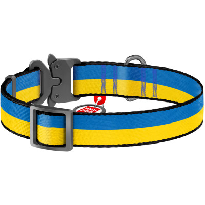 Нашийник для тварин WAUDOG Nylon з QR паспортом Colors of freedom металева пряжка-фастекс M (4506-4020)