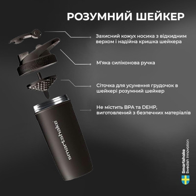 Шейкер спортивний SmartShake Reforce Stainless Steel 30oz/900ml Deep Rose (11153201)