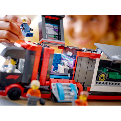 Конструктор LEGO City Вантажівка F1 з автомобілями RB20 та AMR24 (60445)