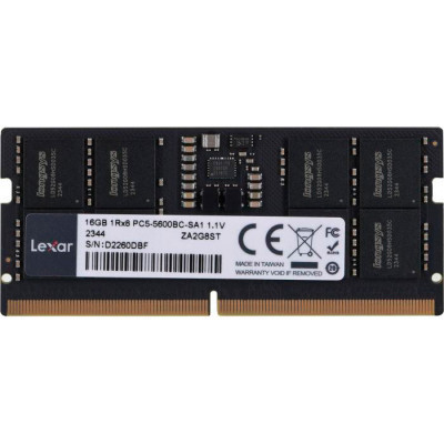 Модуль пам&#039;яті для ноутбука SoDIMM DDR5 16GB 5600 MHz Lexar (LD5S16G56C46ST-BGS)