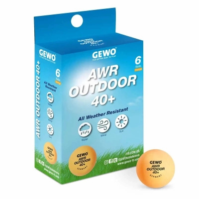 М&#039;ячик для настільного теніса Gewo AWR Outdoor 40+ orange 6шт (96614200) (931308)