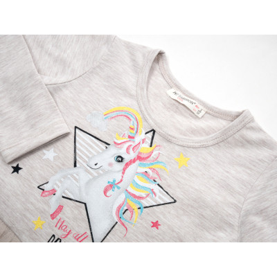 Плаття дитяче POP FASHION з фатиновою спідницею з єдинорогом (6738-98G-beige)