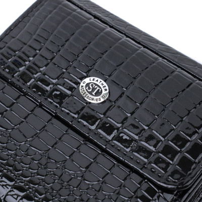 Гаманець ST Leather З натуральної шкіри Чорний (22706)