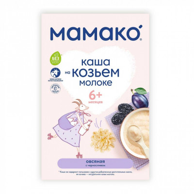 Дитяча каша MAMAKO на козячому молоці вівсяна з чорносливом 200 г (4670017090033)