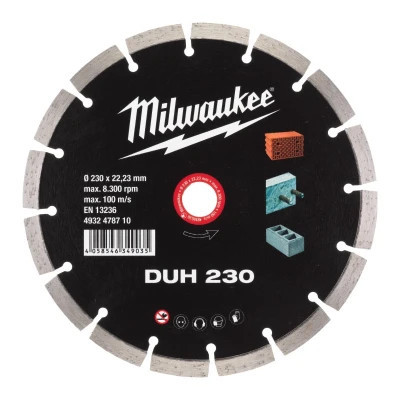 Круг відрізний Milwaukee DUH 230, алмазний для твердого бетону (4932478710)