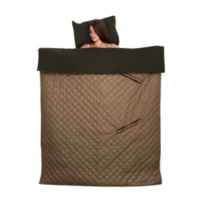 Плед Home Line 4 в 1 фліс хаки 140х190см (154008)