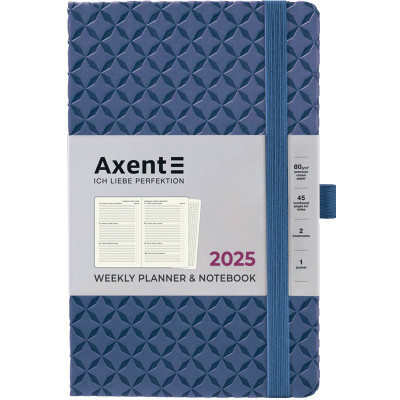 Тижневик Axent датований 2025 Partner Gently 125х195 мм, темне море (8522-25-05-A)