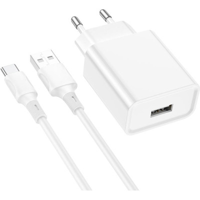 Зарядний пристрій BOROFONE BA74A Aspirer single port charger set(Type-C) White (BA74ACW)
