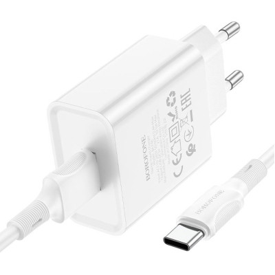 Зарядний пристрій BOROFONE BA74A Aspirer single port charger set(Type-C) White (BA74ACW)