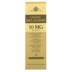 Амінокислота Solgar Мелатонін рідкий, 10 мг, смак черешні, Liquid Melatonin, 59 мл (SOL-50380)
