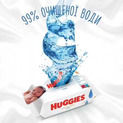 Дитячі вологі серветки Huggies Pure Extra Care 3 х 56 шт (5029054222119)