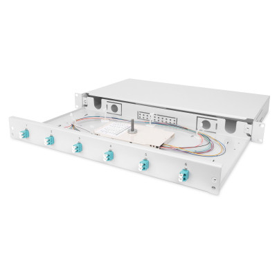 Патч-панель 1U 19&quot;, 6xLC duplex, incl, Splice Cass, OM3 Color Pigtails, Adapter Digitus (DN-96330/3)