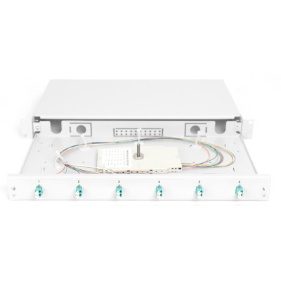 Патч-панель 1U 19&quot;, 6xLC duplex, incl, Splice Cass, OM3 Color Pigtails, Adapter Digitus (DN-96330/3)