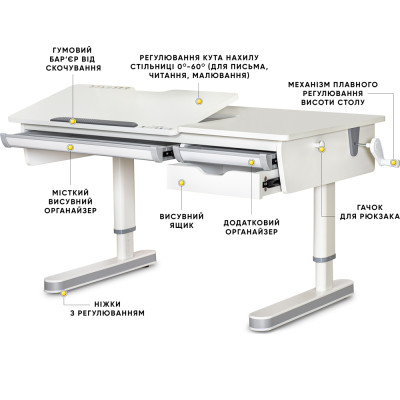 Парта Mealux Montreal 2 WG Lite (BD-670-2 WG Lite)