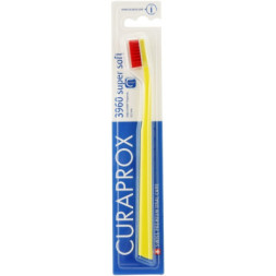 Зубна щітка Curaprox CS 3960 Super Soft Суперм'яка D 0.12 мм Жовта з червоною щетиною (CS 3960-05)