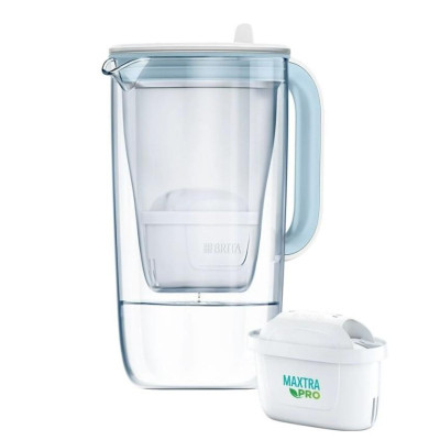 Фільтр-глечик Brita Glass Jug One скляний 2.5л (1.7л очищеної води) з фільтр-картриджем, синій (1050452)