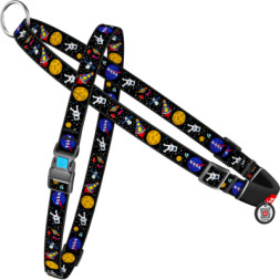 Шлея для собак WAUDOG Nylon з QR паспортом швидкознімна &quot;NASA&quot; M (5416)